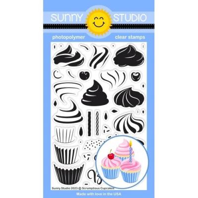 Sunny Studio Layering Clear Stamps - Scrumptious Cupcakes